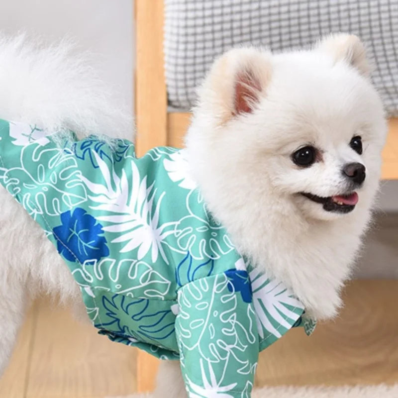 Beachy Hawaiian Print Pet Shirts
