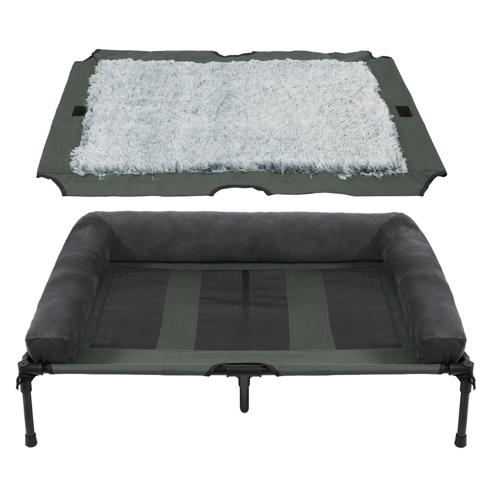 Raised Dog Bed with Cooling Breathable Mat