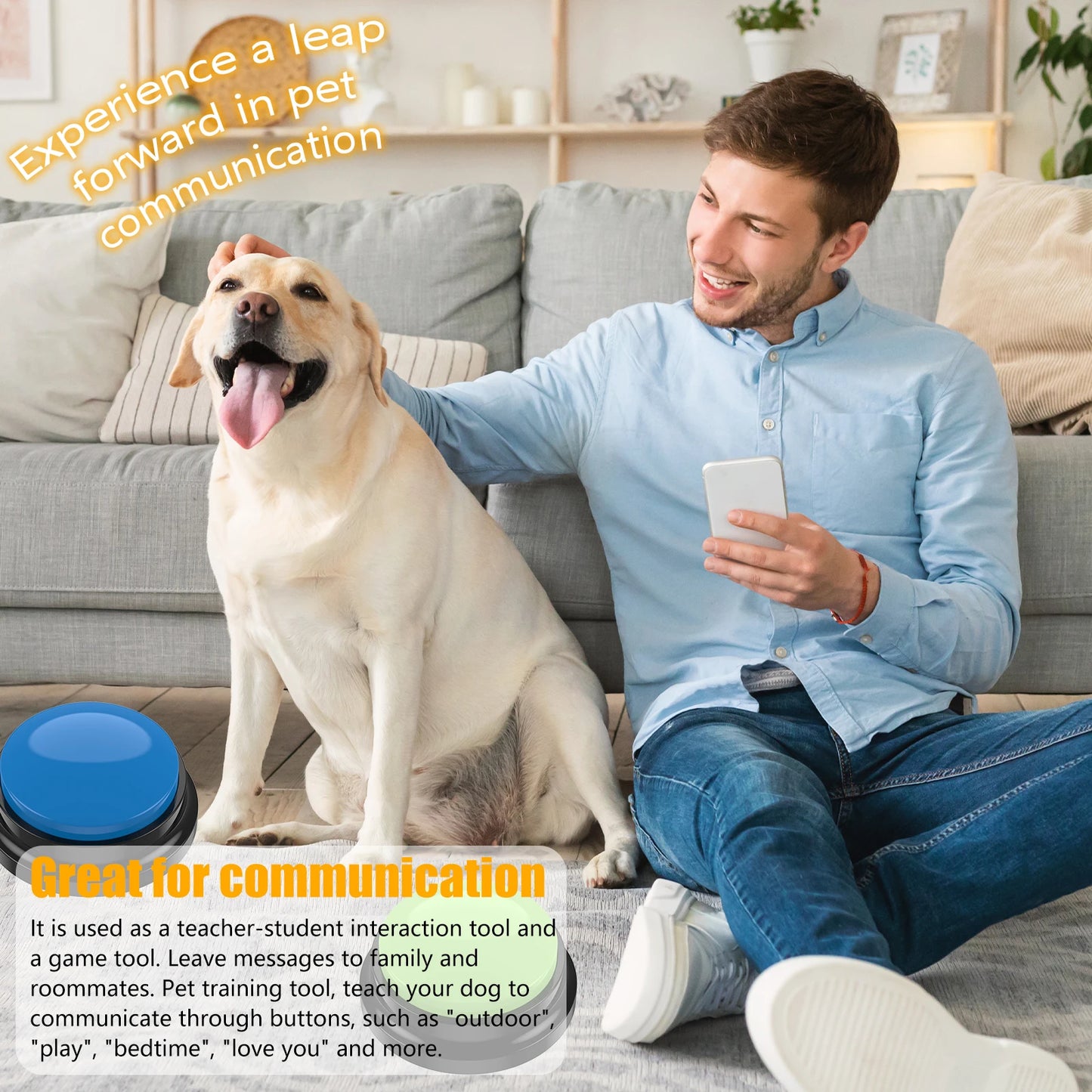 Voice Recording Buttons for Dog Communication