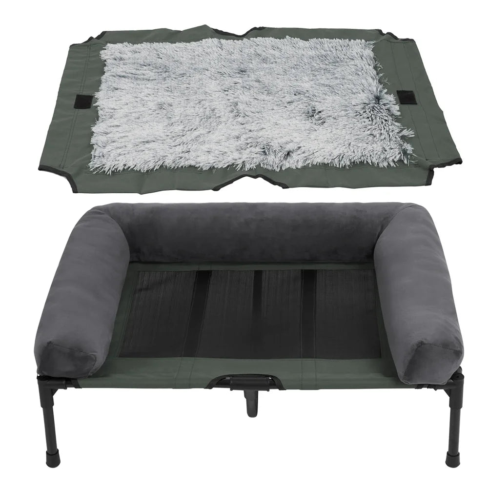 Raised Dog Bed with Cooling Breathable Mat