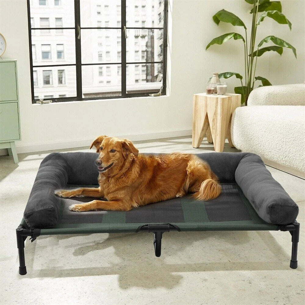 Raised Dog Bed with Cooling Breathable Mat