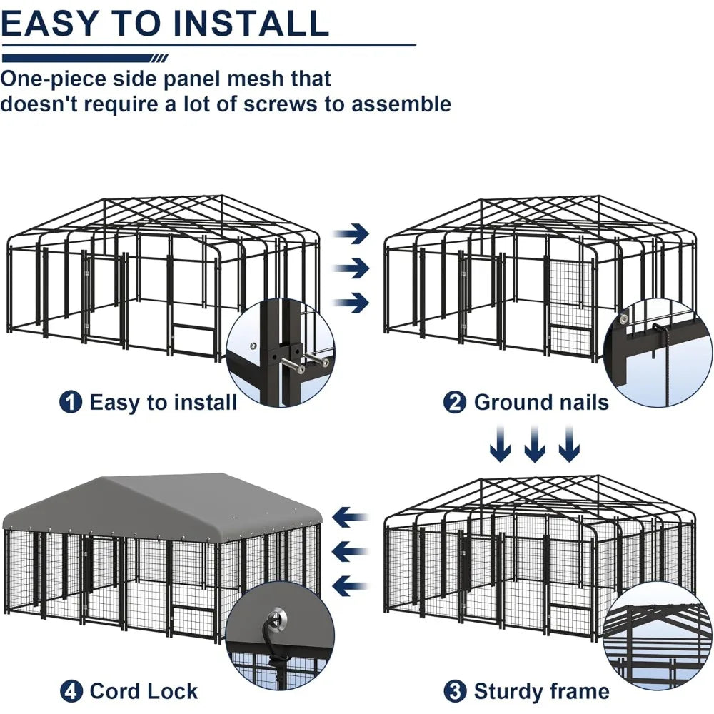 Heavy- Duty Outdoor Dog Kennel 10X10FT