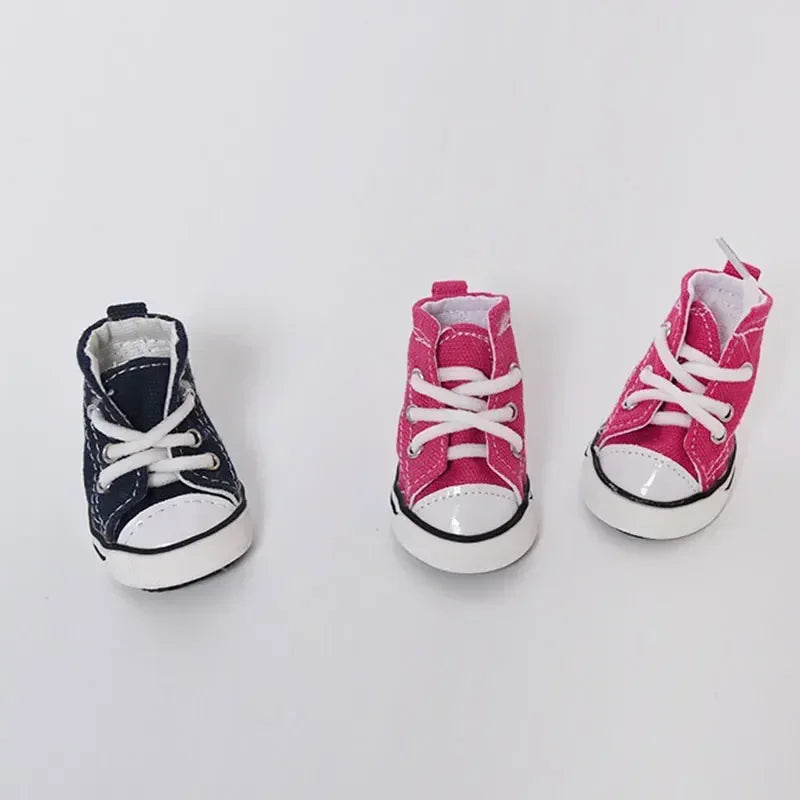 4 Pcs Anti-skidding Denim Dog Shoes