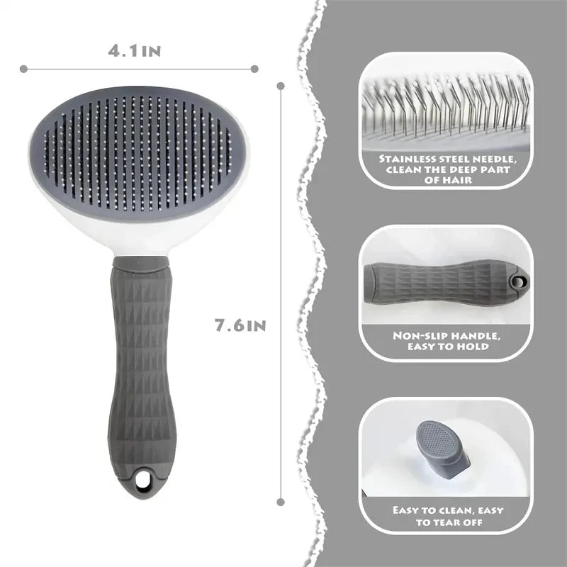 Self-cleaning Pet Hair Slicker Brush