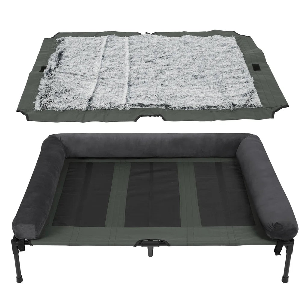Raised Dog Bed with Cooling Breathable Mat