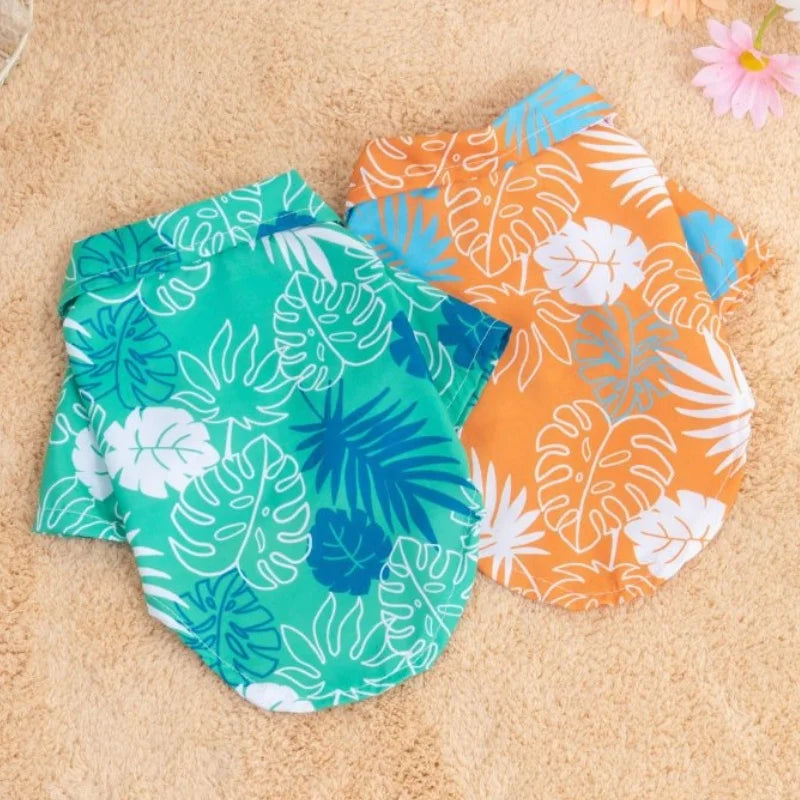 Beachy Hawaiian Print Pet Shirts