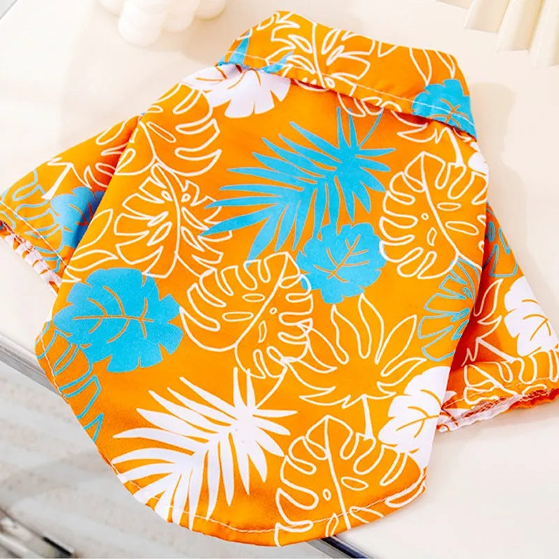Beachy Hawaiian Print Pet Shirts