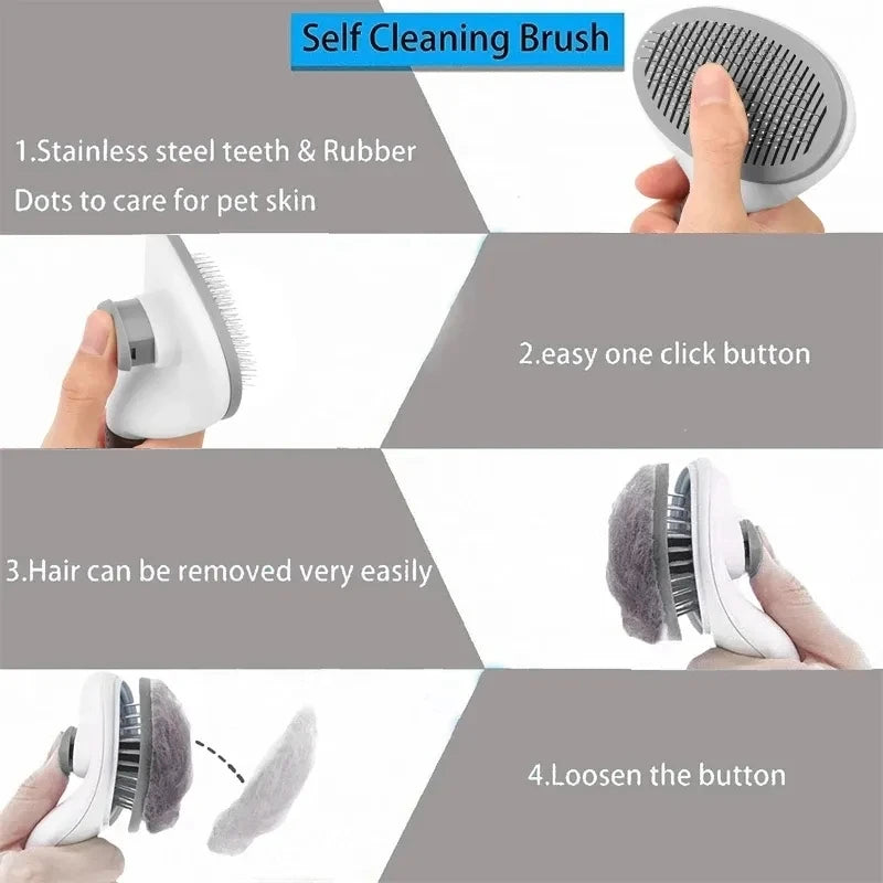 Self-cleaning Pet Hair Slicker Brush