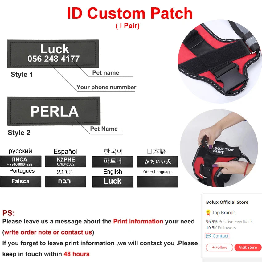 Personalized Reflective Dog Harness