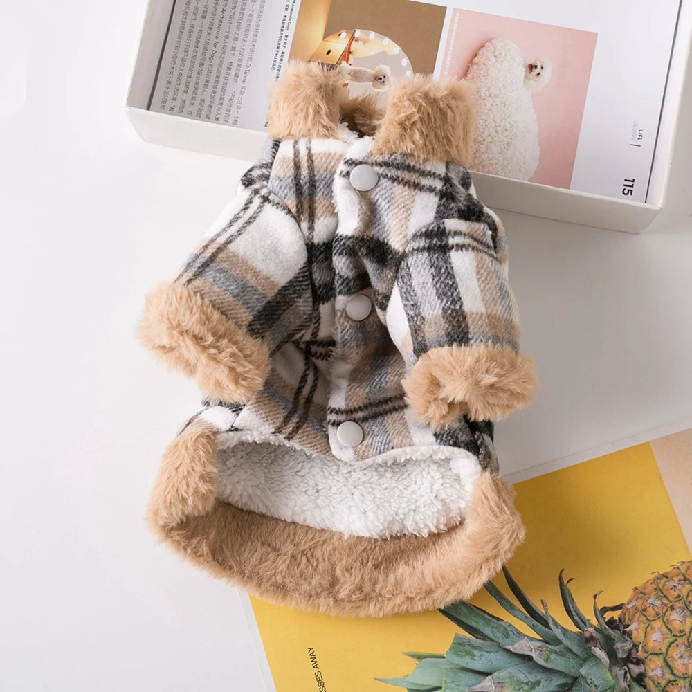 Fun and Fabulous Plaid Winter Pet Jacket