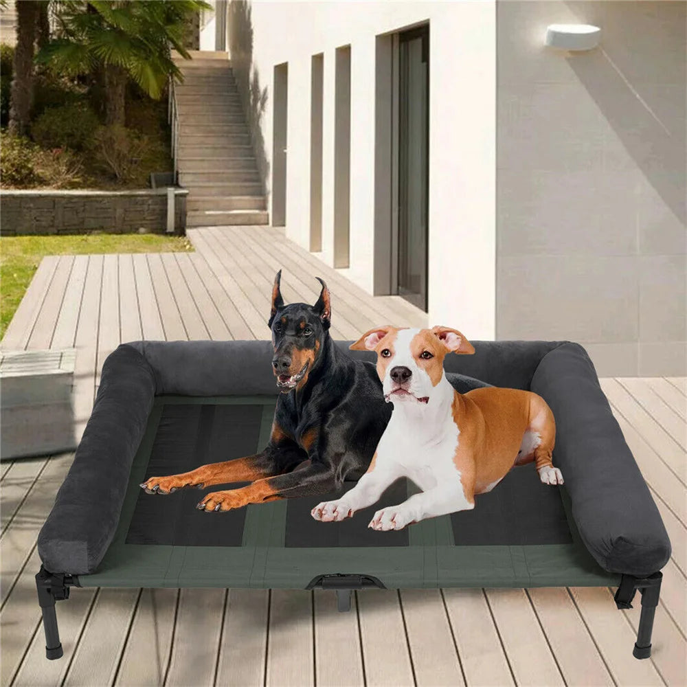 Raised Dog Bed with Cooling Breathable Mat