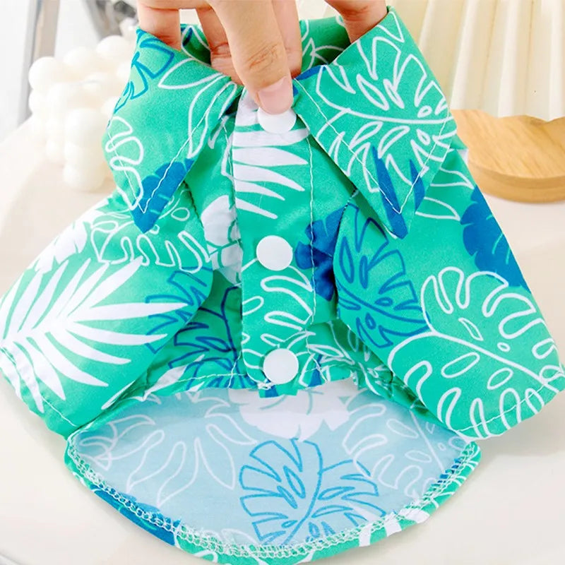 Beachy Hawaiian Print Pet Shirts