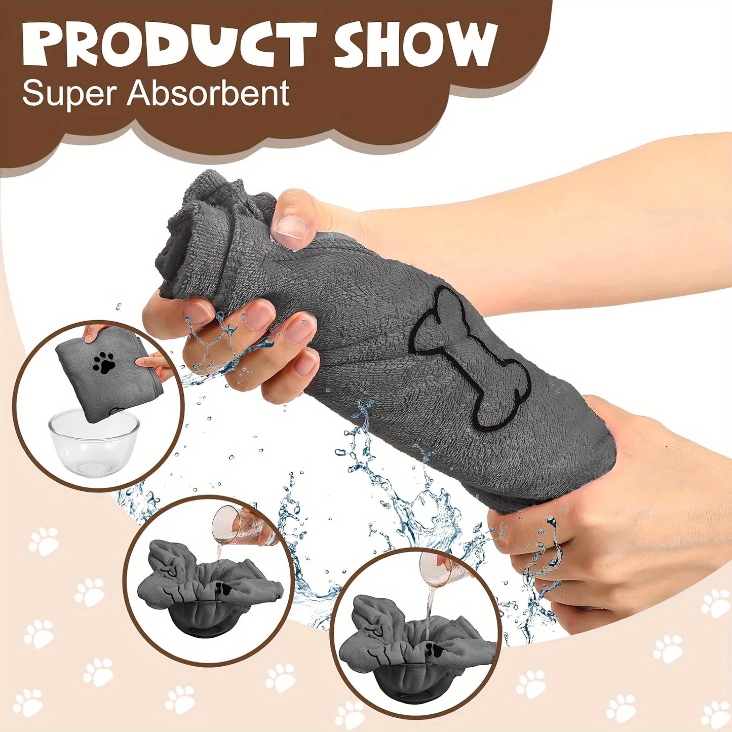 Quick-Drying Microfiber Pet Bath Towel