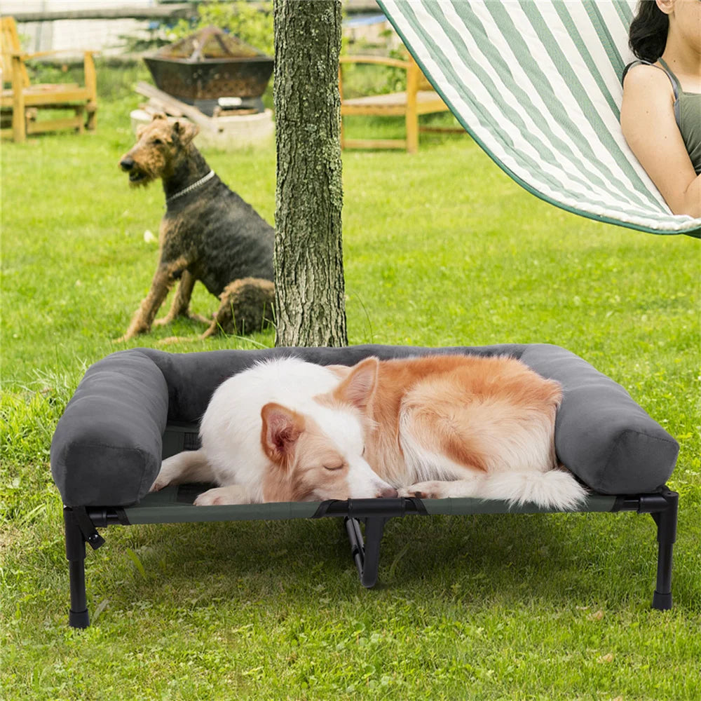 Raised Dog Bed with Cooling Breathable Mat