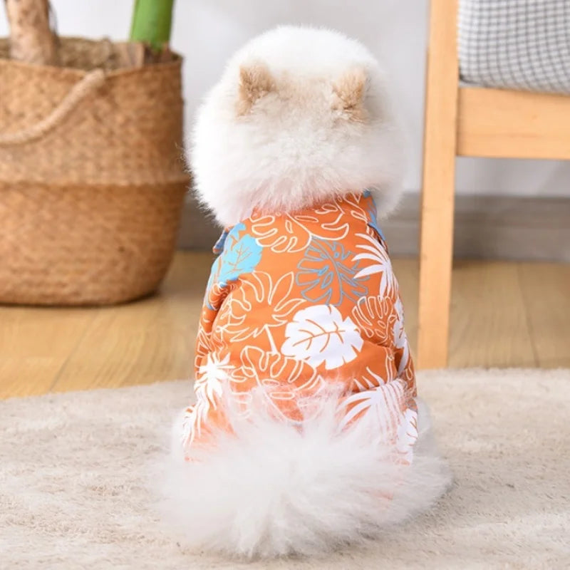 Beachy Hawaiian Print Pet Shirts