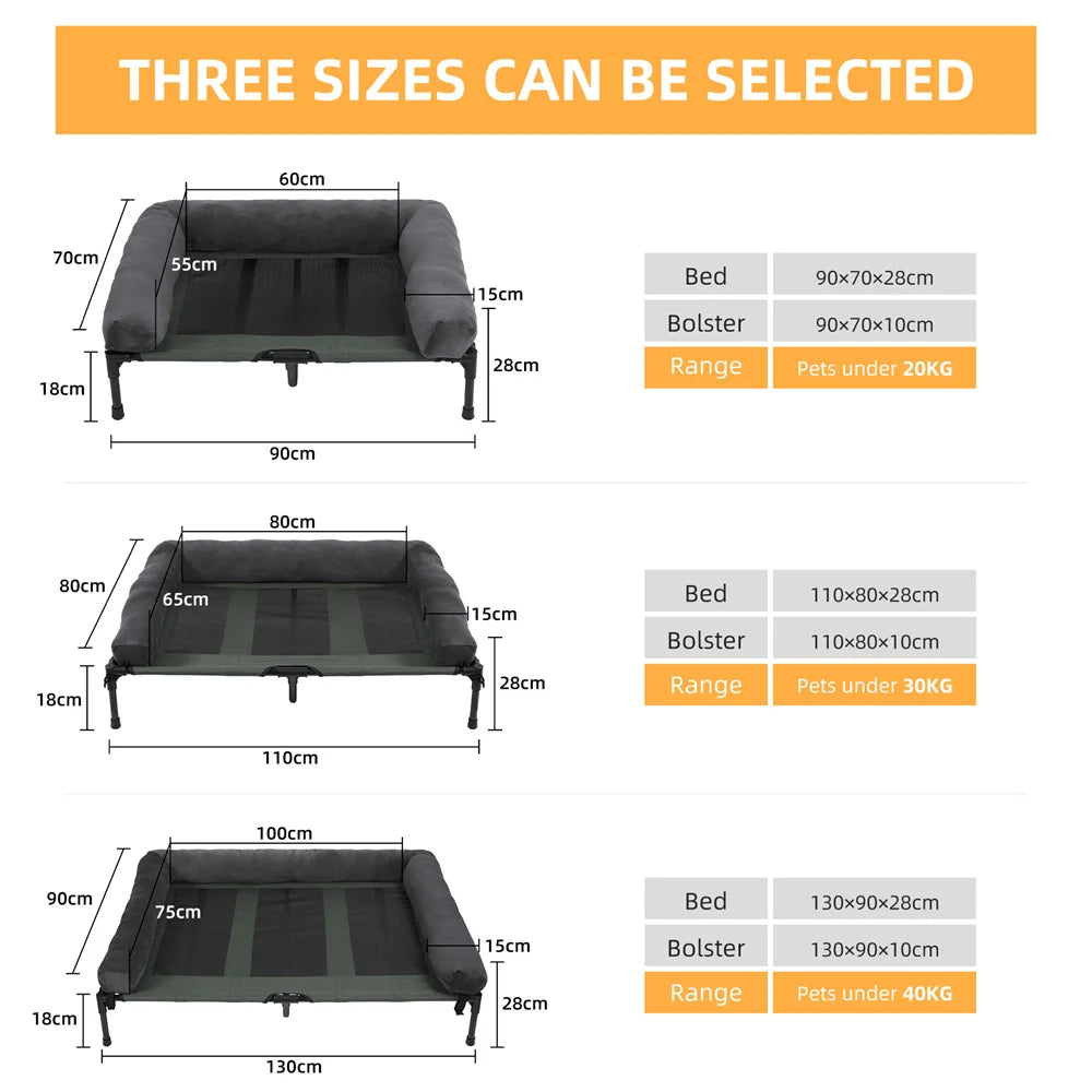 Raised Dog Bed with Cooling Breathable Mat