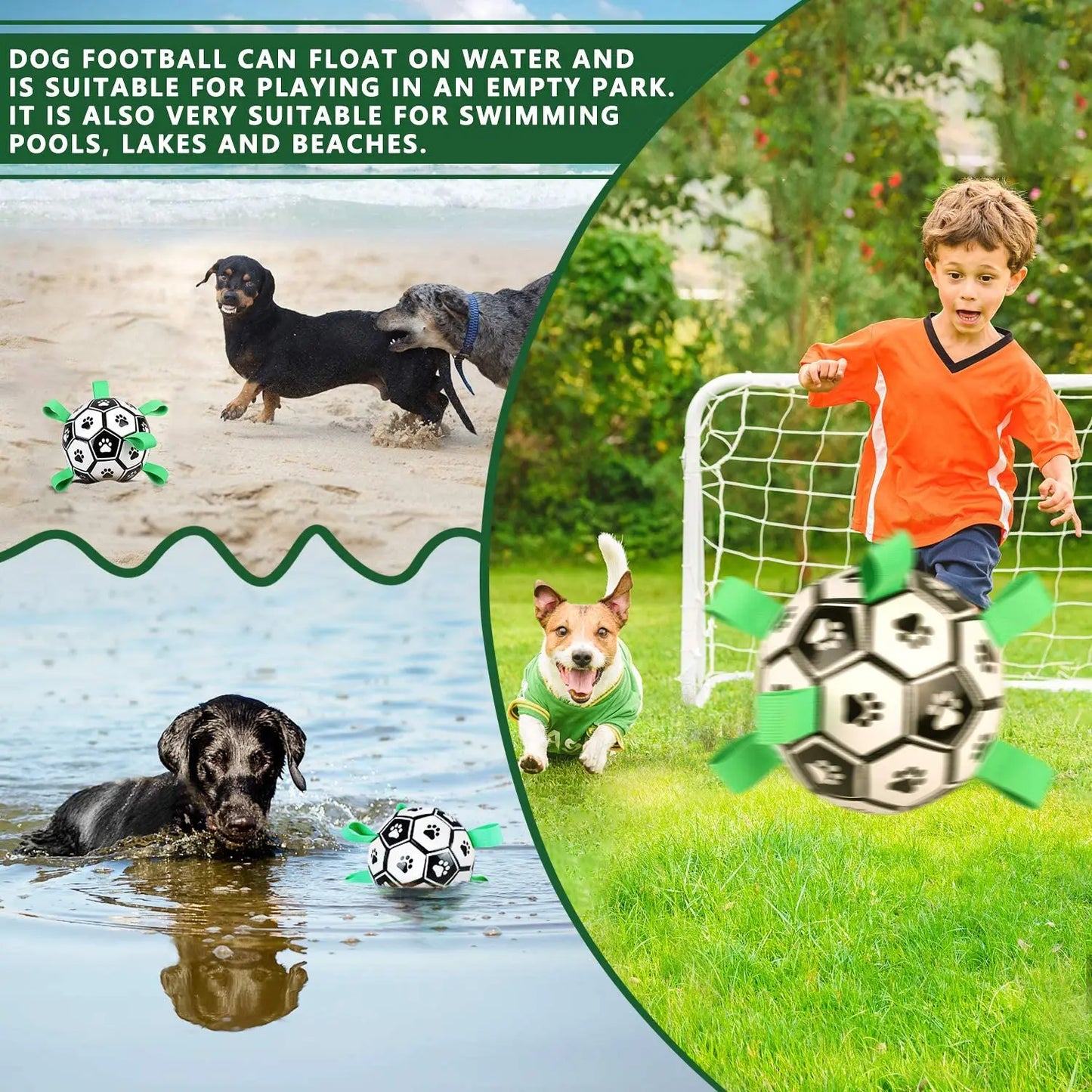 Pet Football Toy with Grab Tabs