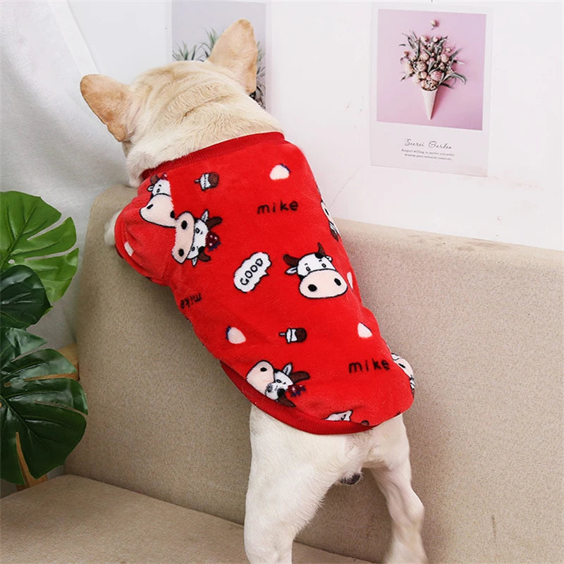 Fun Fleece Print Pet Shirts