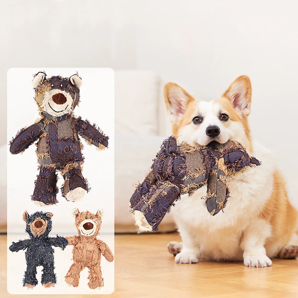 Squeaky Plush Bear Pet Toy
