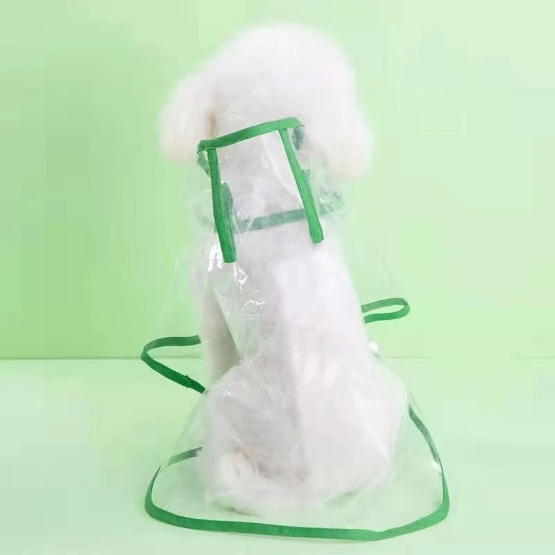 Pet Hooded Clear Raincoat