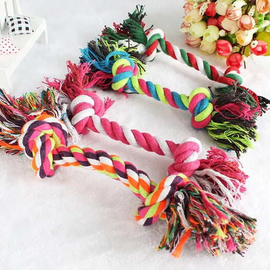 Colorful Bite-resistant Cotton Rope Knot Toy