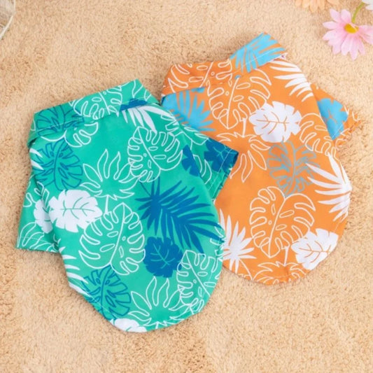 Beachy Hawaiian Print Pet Shirts