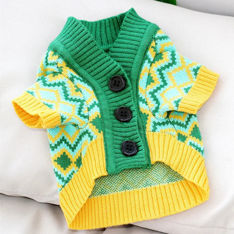 Pet Fashion Forward Knitted Cardigan Sweater