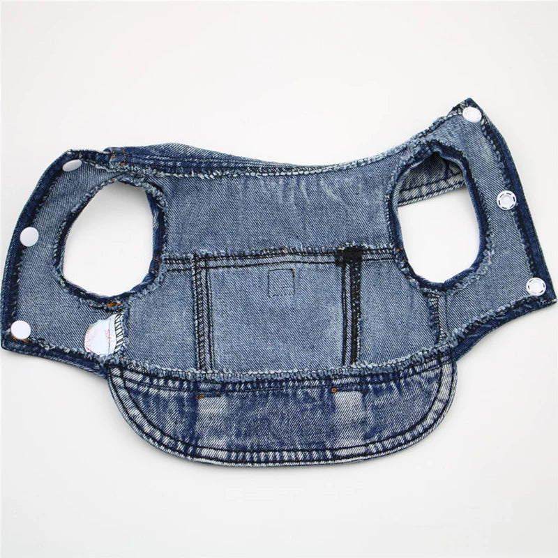 Pet Denim Jacket Dark Wash With Harness