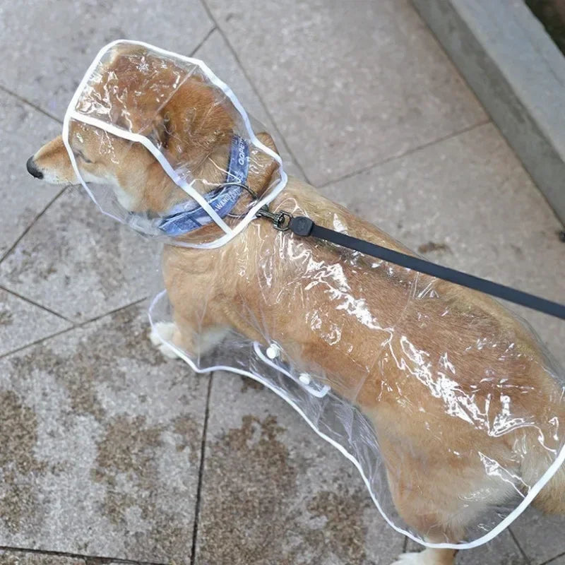 Hooded Pet Plastic Raincoat