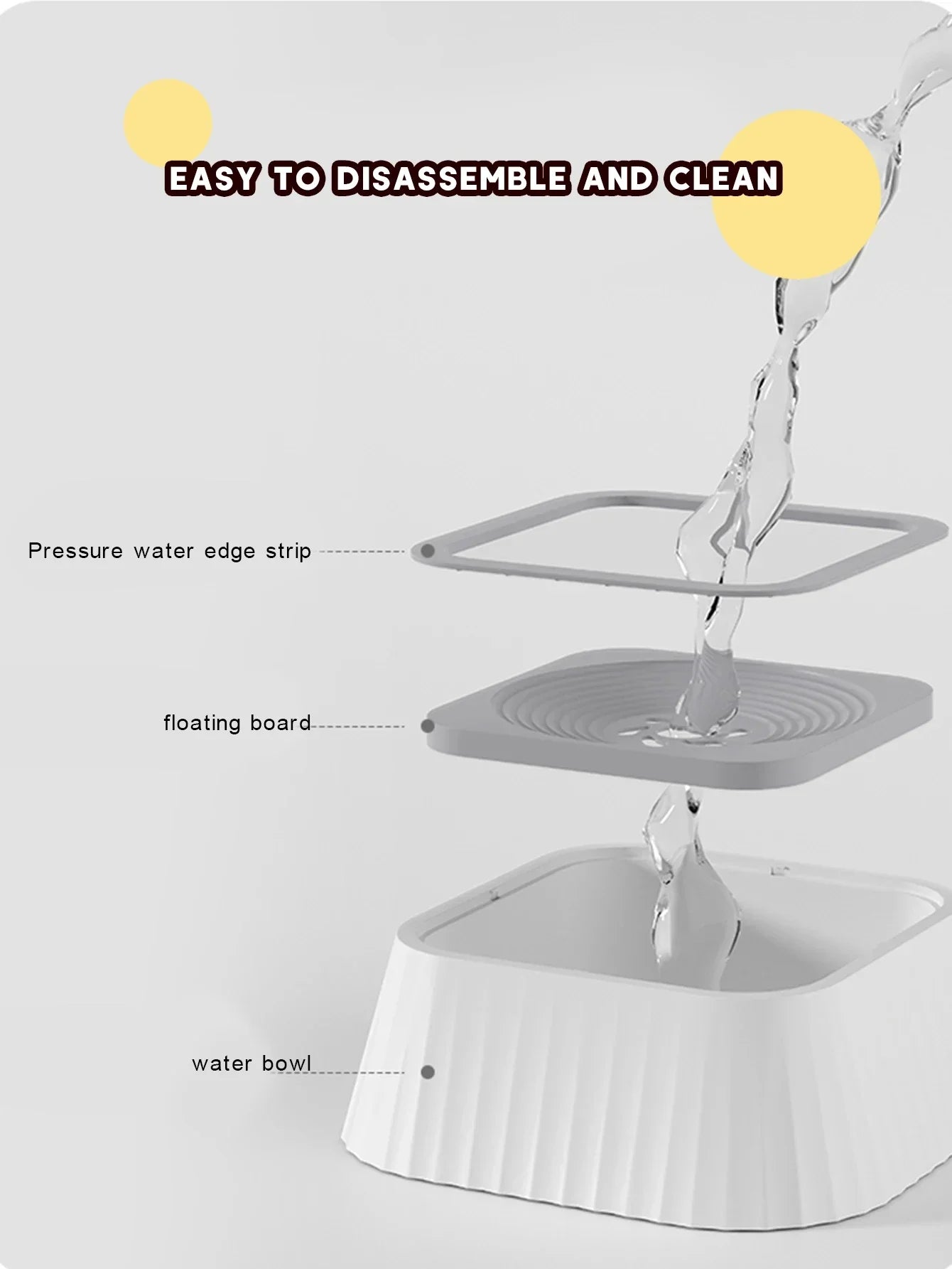 Pet Water Fountain with Floating Plates