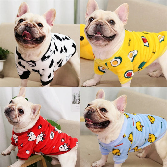 Fun Fleece Print Pet Shirts