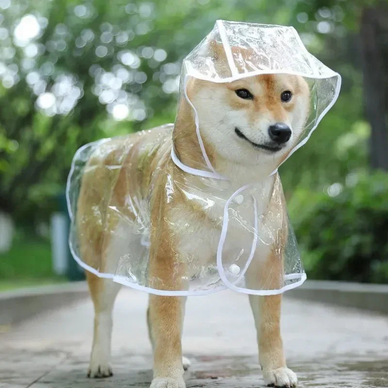 Hooded Pet Plastic Raincoat