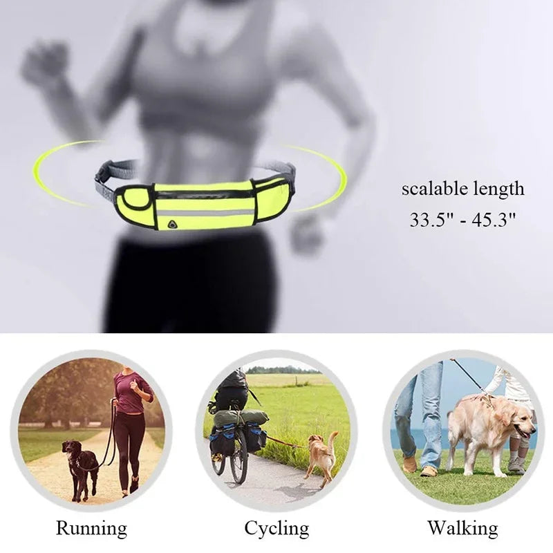 Hands Free Dog Leash with Zipper Pouch Reflective Bungee