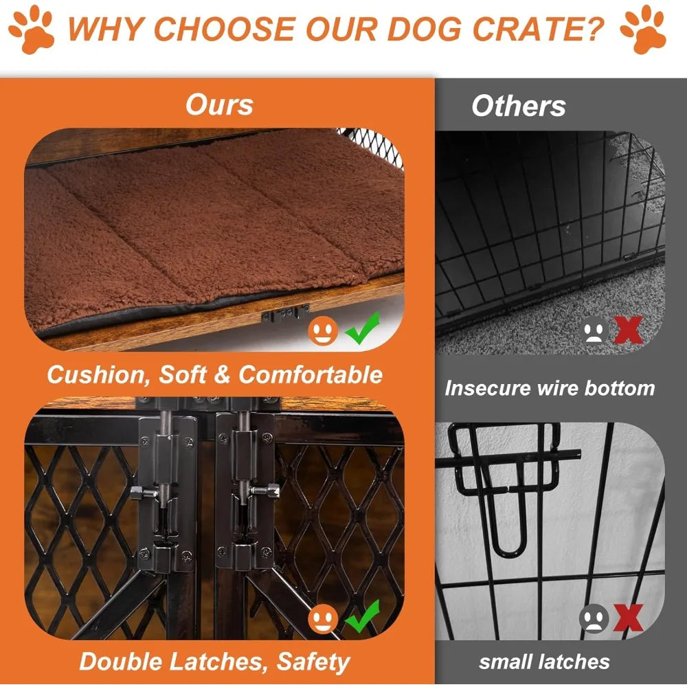 Wood Indoor Dog Kennel/End Table