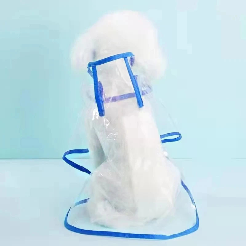 Pet Hooded Clear Raincoat