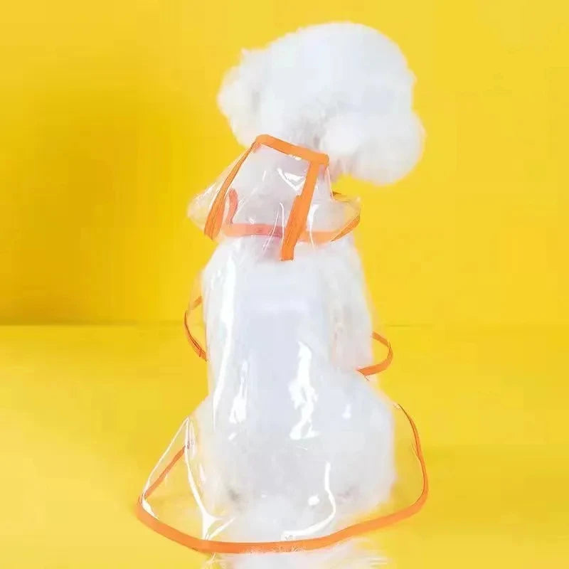 Pet Hooded Clear Raincoat