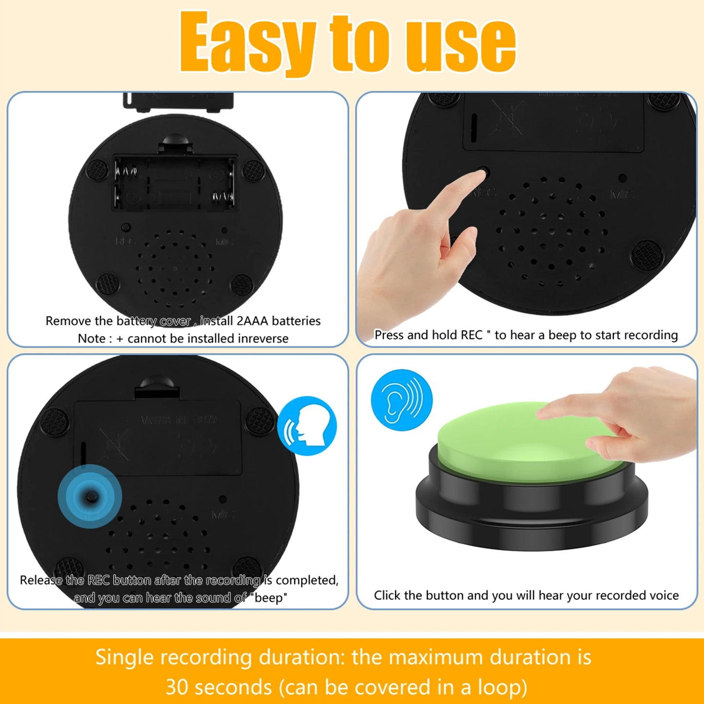 Voice Recording Buttons for Dog Communication