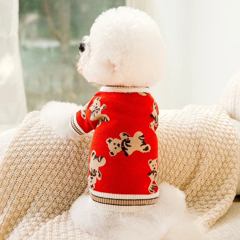 Pet Fashion Forward Knitted Cardigan Sweater